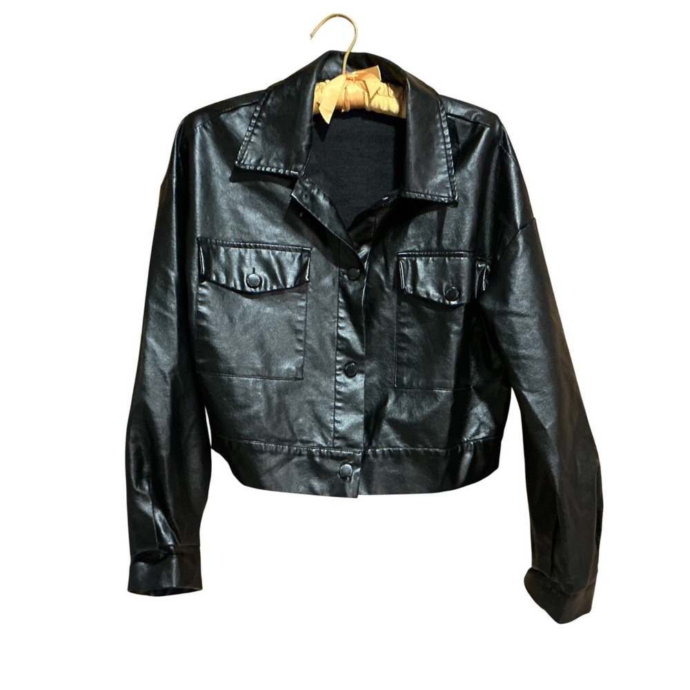 SHEIN L Moto Jacket Faux Leather Urban Streetwear Biker Goth Steampunk